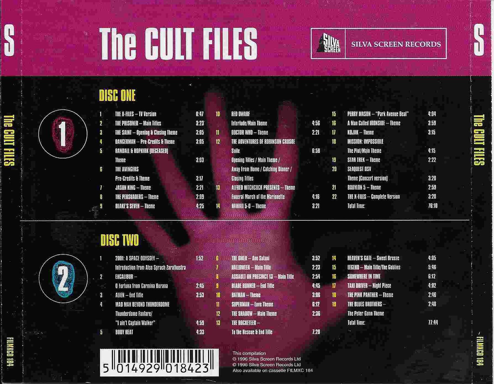 Middle of cover of FILMXCD 184